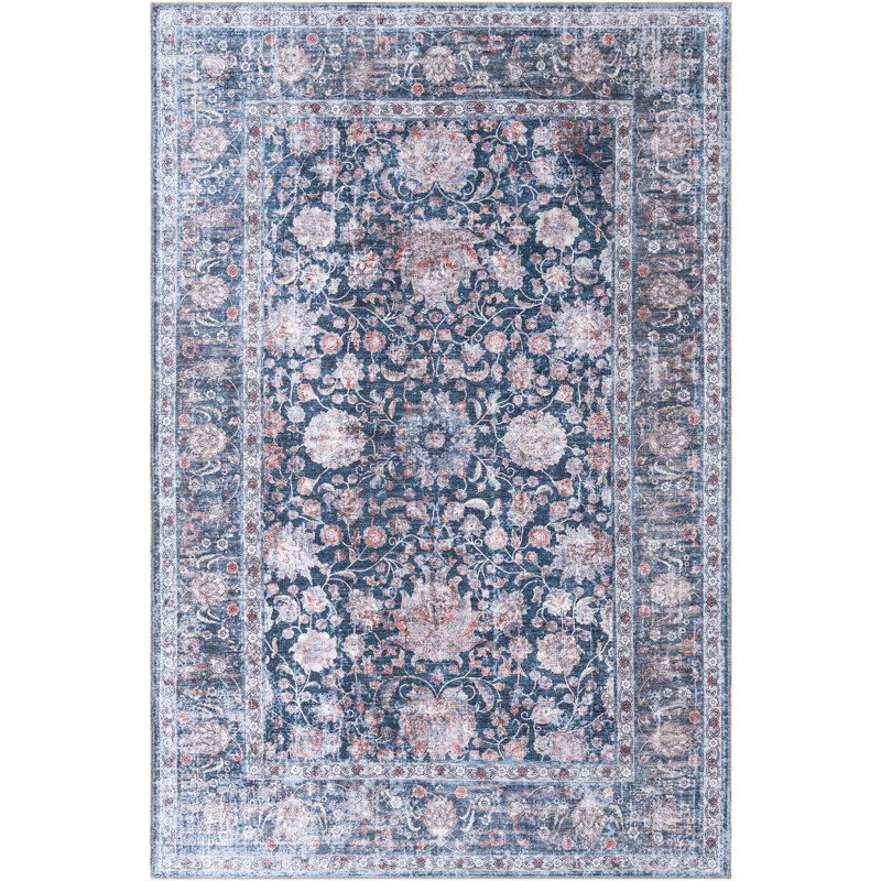 Tapis Samarth Thorine, Bleu, Rectangle 6 pi 1 po x 9 pi