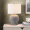 Lampe de table haute en céramique 23 po avec abat-jour Meinou