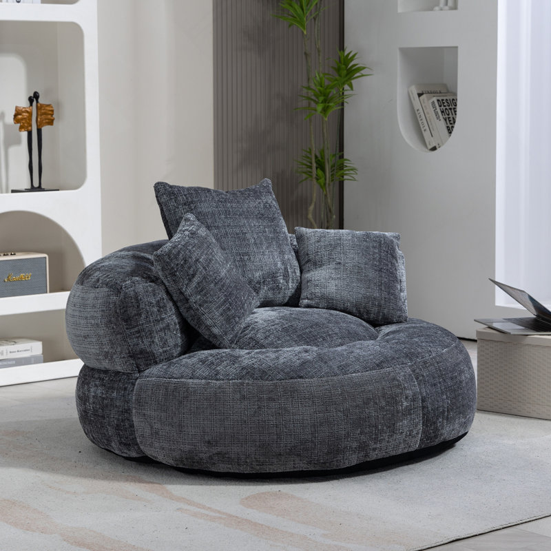 Fauteuil à billes à dossier haut et confortable à dossier haut avec trois coussins pour adultes et enfants, intérieur et extérieur.