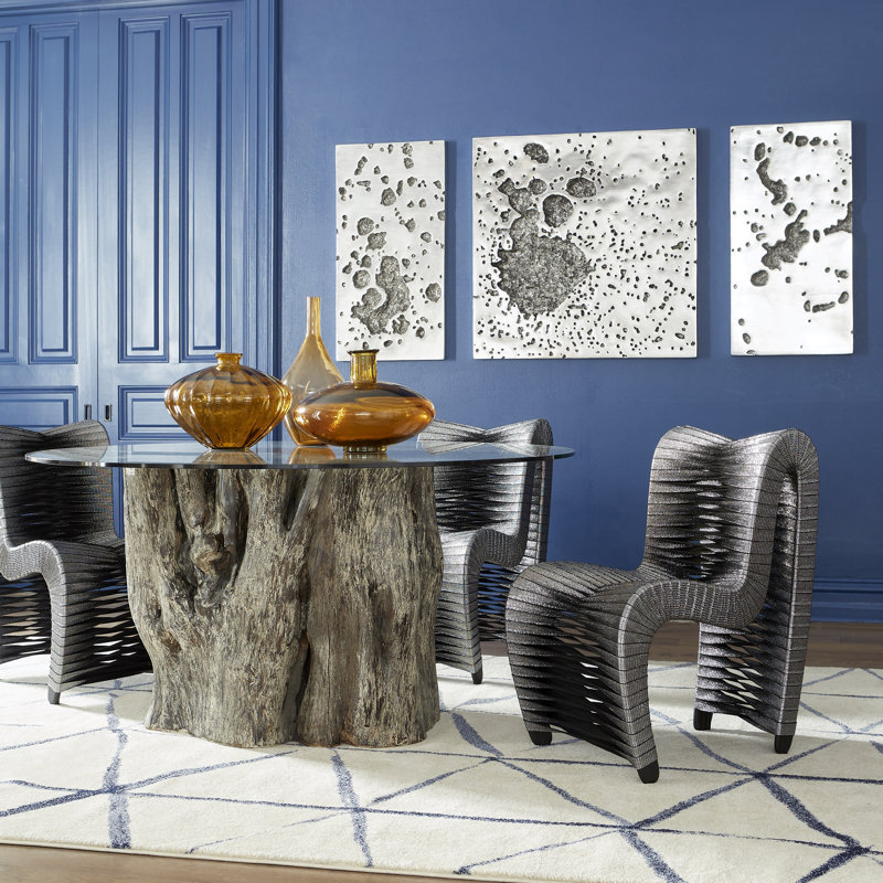 Silver Leaf Contemporary Rectangular Wall Sculpture