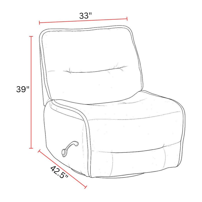 31" Upholstered Manual Wide Armless Recliner, Wheat
