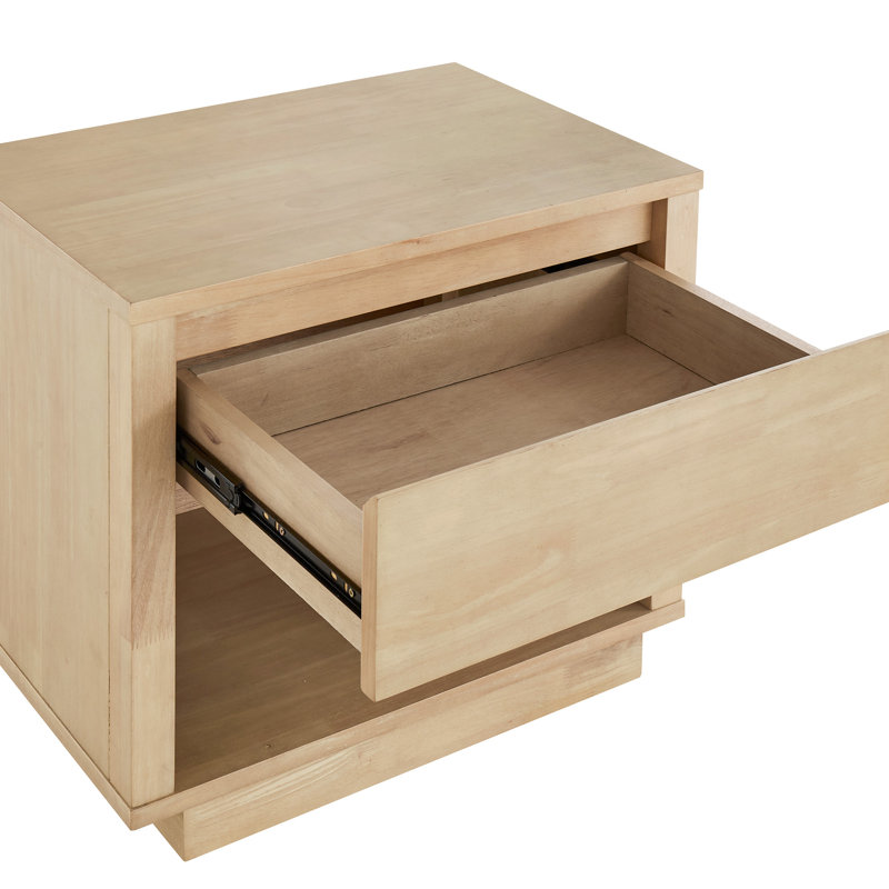 Ismail Danish-Inspired Modern 1-Drawer Nightstand, Natural