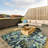 Tapis d'extérieur Floral Design Performance bleu / vert-86831335