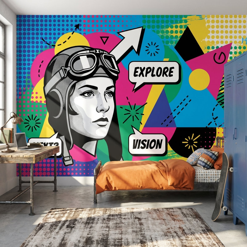 Décoration murale Pop Art, Texturé non collé, 100 po x 96 po