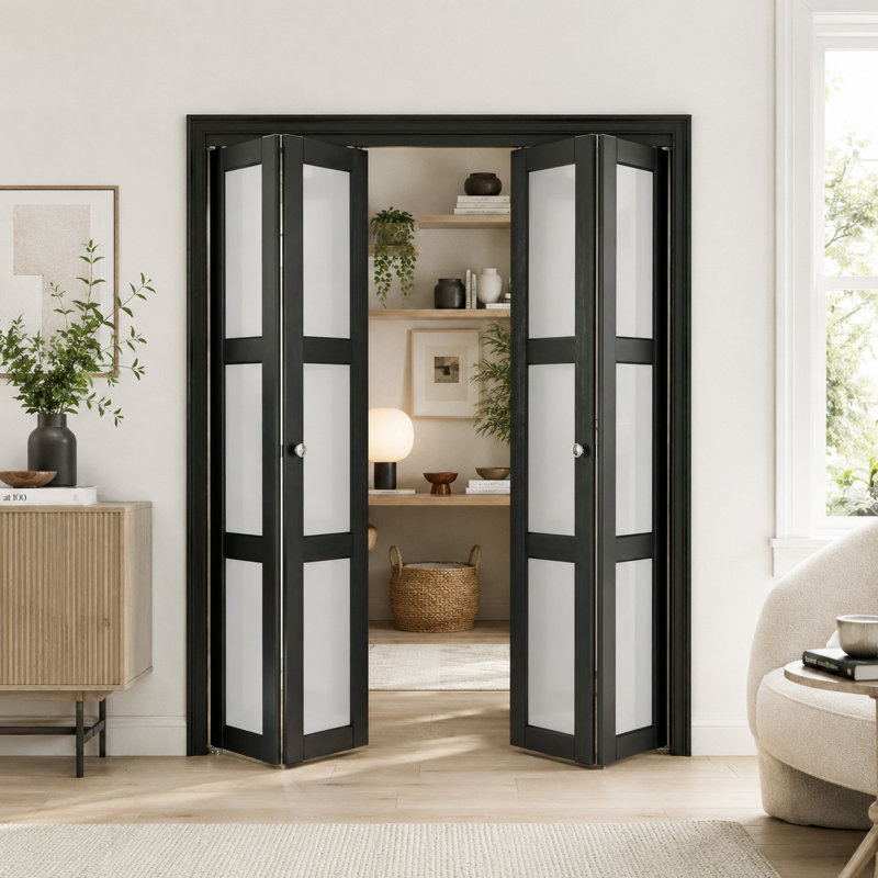 Porte double pliante 48 po x 80 po en bois manufacturé massif l 48 po x H 77 po avec trousse de quincaillerie d'installation