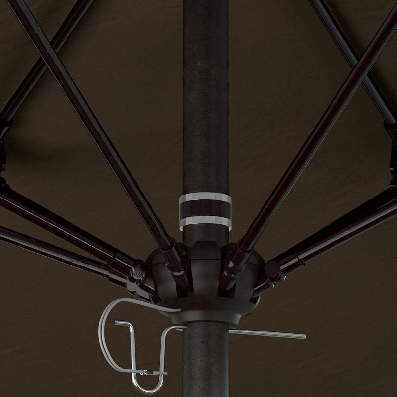 Parasol de marché commercial en aluminium Geil, Cacao, Bronze