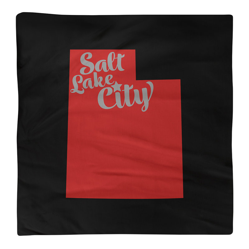 Serviette d’utah, l 10 po x P 10 po, Coton, Noir / Rouge