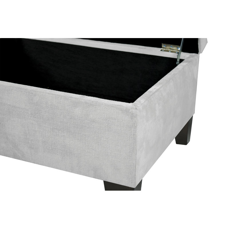 Repose-pieds rectangulaire avec rangement 29,5 po Zariyah, gris
