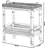 Bali & Pari 2-Tier Natural Rattan Bar Cart With Wheels, Mobile Wine And Beverage Serving Cart With Open Shelf Storage