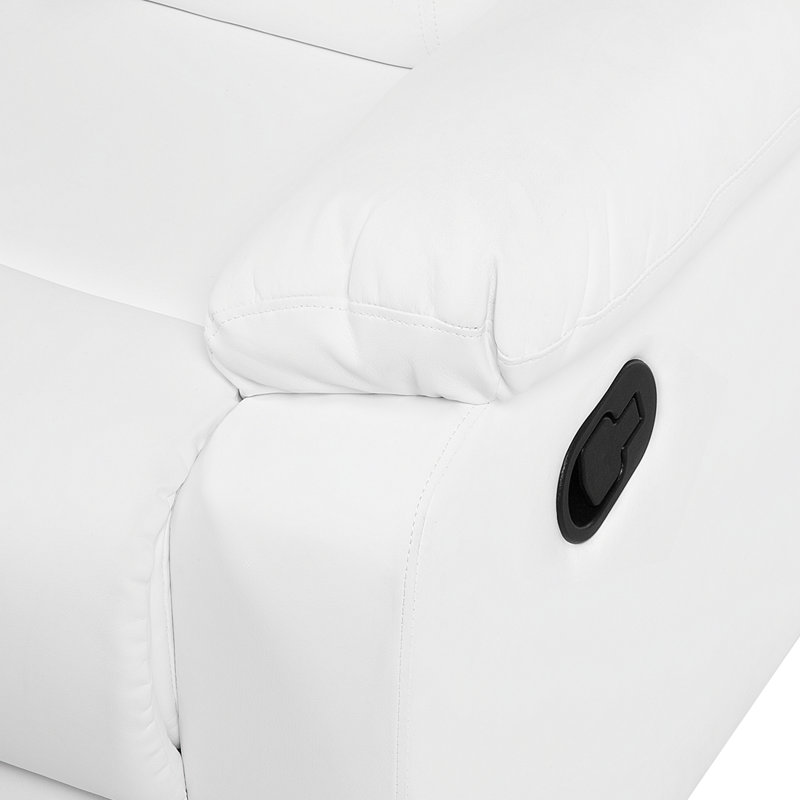 Faux Leather Reclining Sofa, White