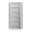 Armoire de cuisine en métal - 72 po de hauteur avec 5 tablettes réglables, armoire autoportante blanche pour cuisine / garde-manger / salle de bain