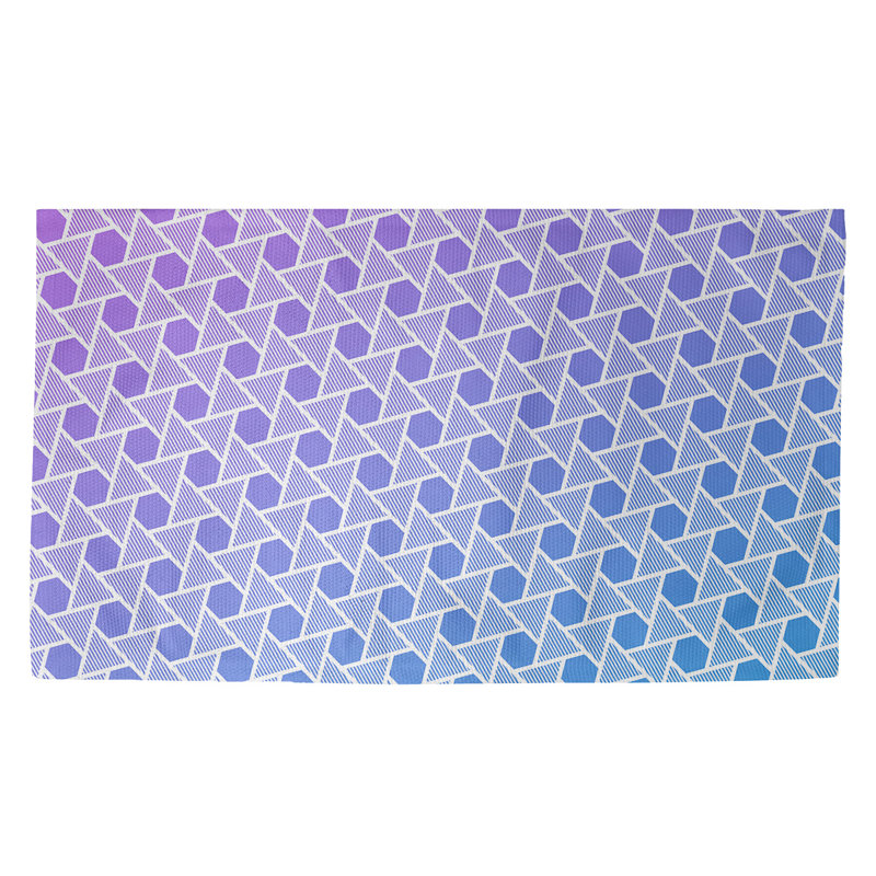 Tapis mauve à motif d'hexagones et de triangles Mcguigan, Rectangle 3 pi x 5 pi