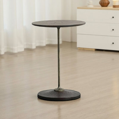 Table de bout en fer et en bois massif de style rétro