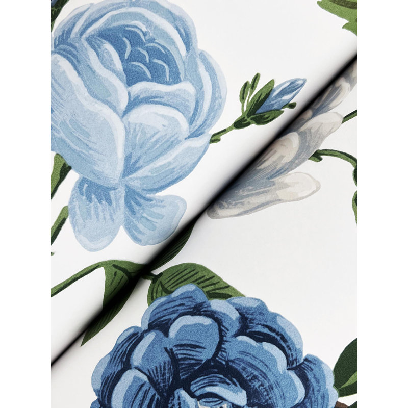 Papier peint Roses, Bleu