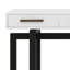 Longue console avec 3 tiroirs et poignées, tables de canapé d'entrée minimalistes avec base en croix pour le couloir du salon