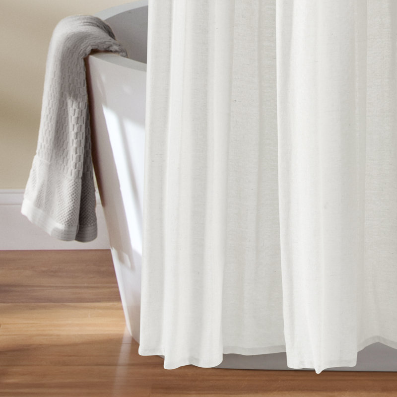 Ruya Polyester Blend Shower Curtain, Grey/White, 183cm W x 213cm L