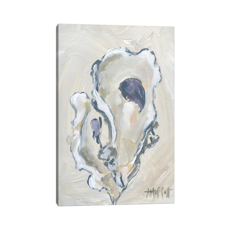Beige huître II - estampe numérique sur toile tendue avec châssis, H 40 po x l 26 po