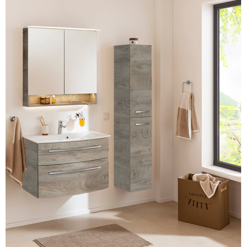 Bathroom Furniture Set, Medium wood tone