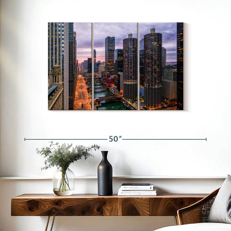 Sireci Chicago Riverwalk View, 24" H x 38" W
