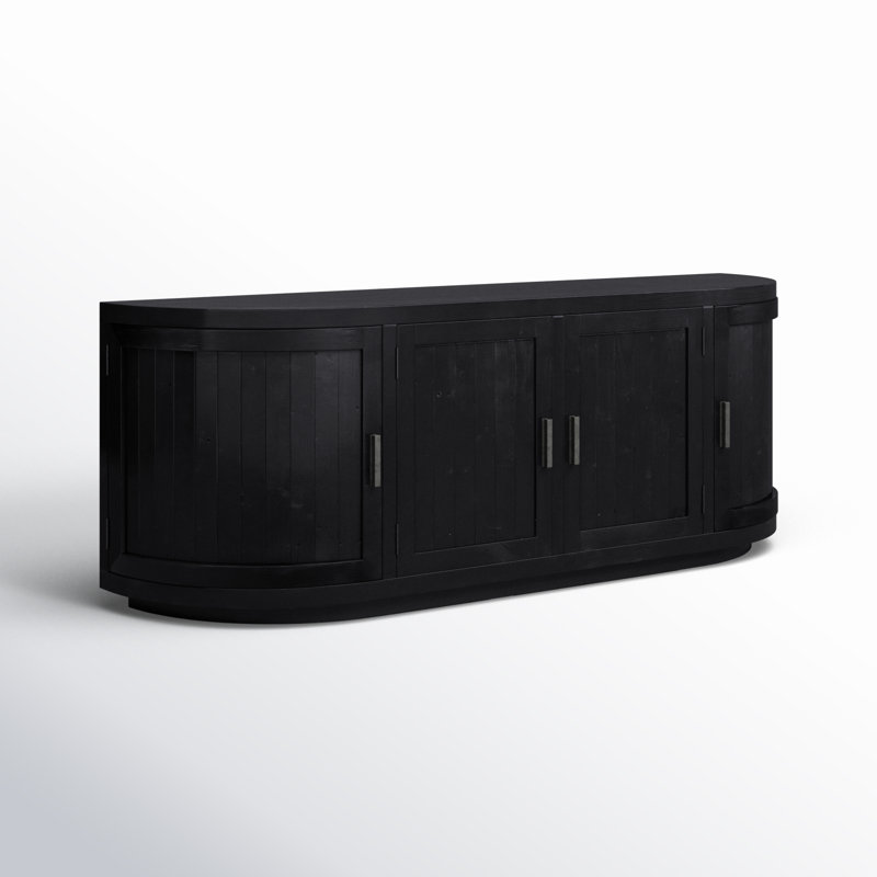 Rudi Solid Wood TV Stand, Black
