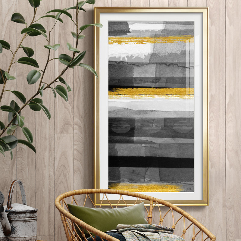Layers of Time IV - Cadre photo, reproduction d'art, H 10,5 po x l 18,5 po x P 1,5 po, Papier encadré doré