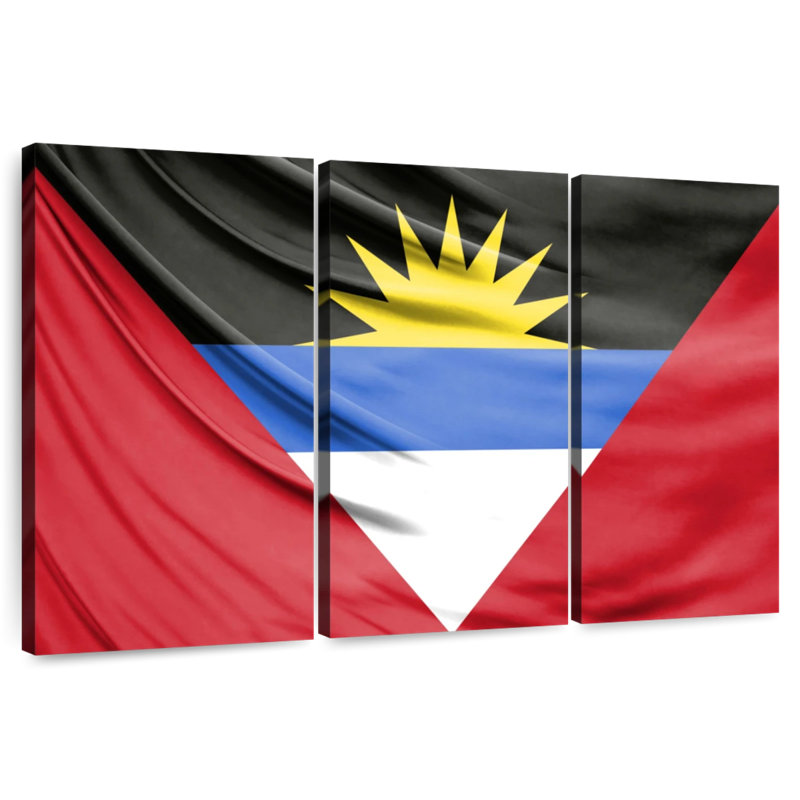 Silky Antigua And Barbuda Flag, 24" H x 38" W