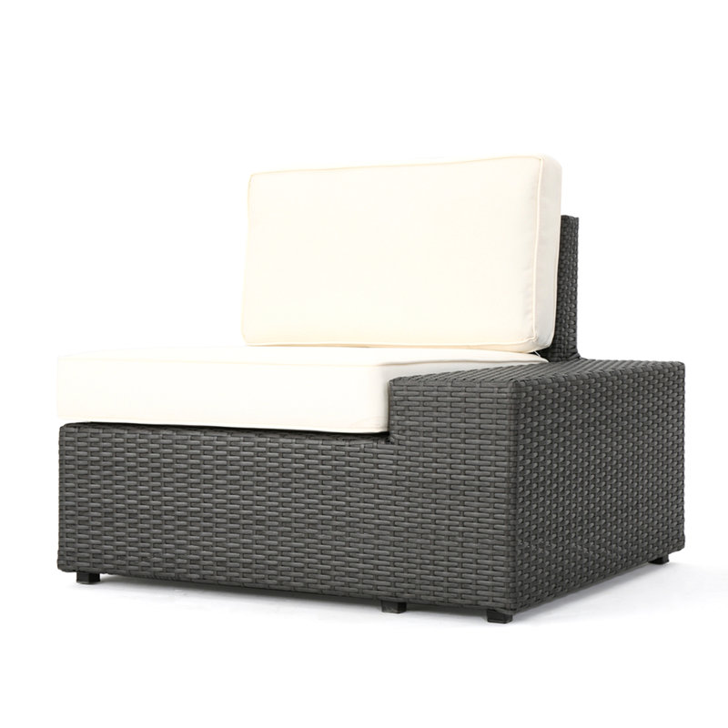 Santa Cruz Arm Chairs (L & R), White Cushion/Gray Frame