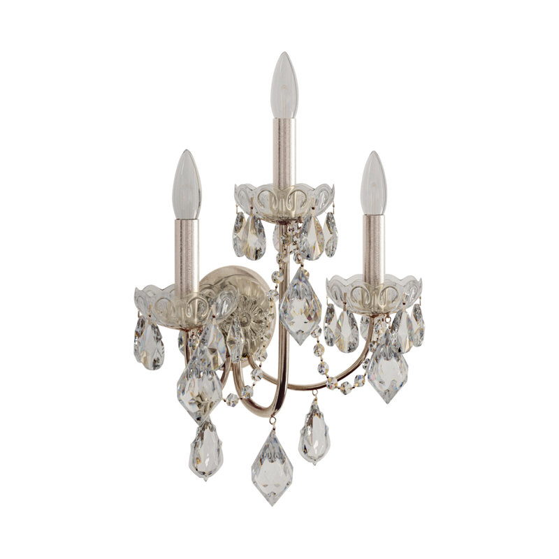 Century Candle Wall Light, Antique Silver