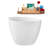 55" Streamline Soaking Glossy White Freestanding Tub and Tray With Internal Drain-101413000