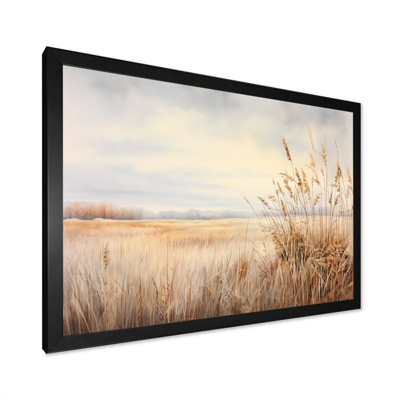 Prairie Peacefulness Meadows II sur toile, Cadre simple noir, H 34 po x l 44 po x P 1,5 po