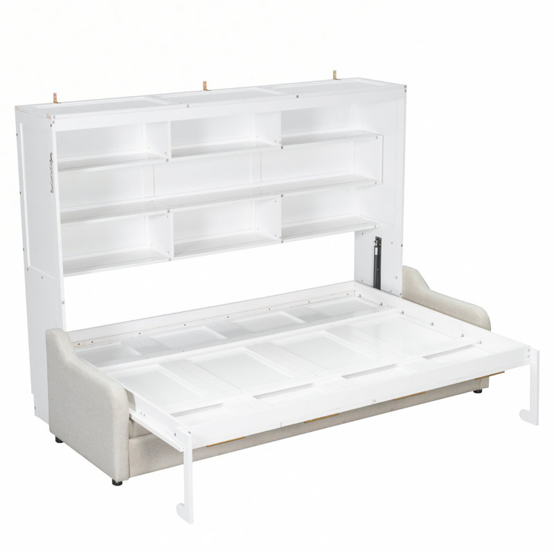 Ensemble de lit escamotable Hideaway avec canapé, tablettes de rangement intégrées et éclairage DEL, Grand