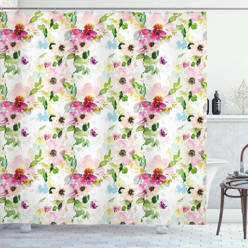 Shower Curtain with Hooks Included, 70"H x 69"W