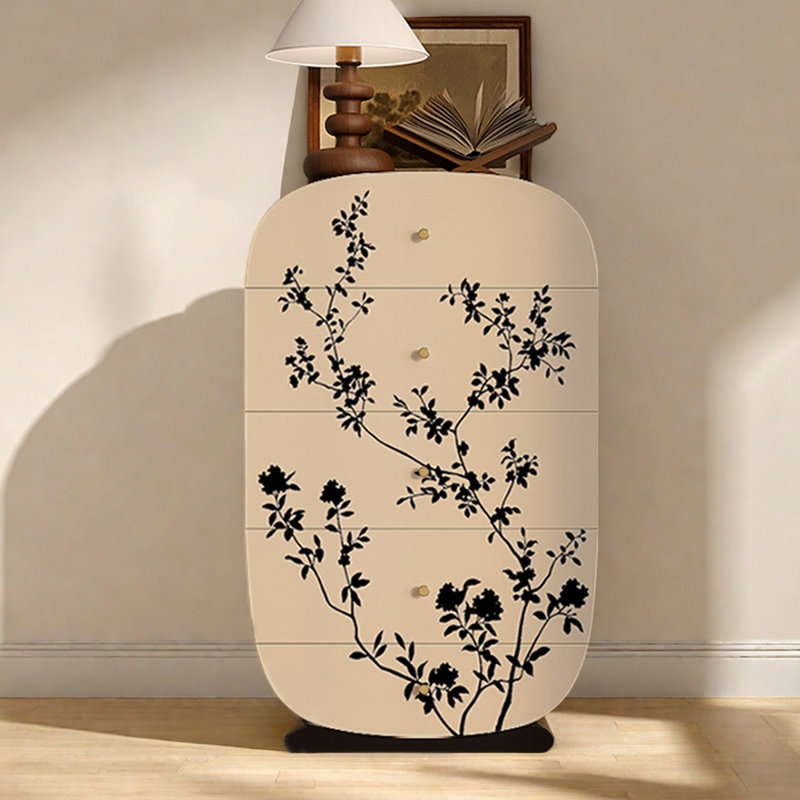 Commode moderne à cinq tiroirs en bois