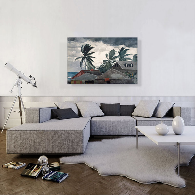 «Hurricane Bahamas 1898» par Winslow Homer, reproduction d'art sur toile tendue, H 26 po x l 40 po x P 0,75 po
