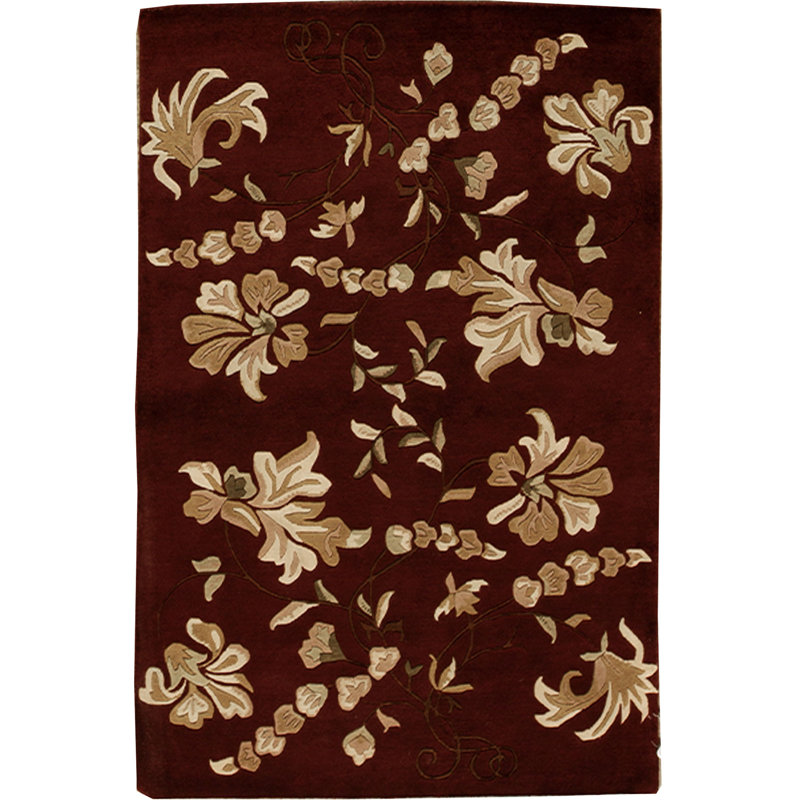 Hand-Knotted High-Quality Wine Area Rug