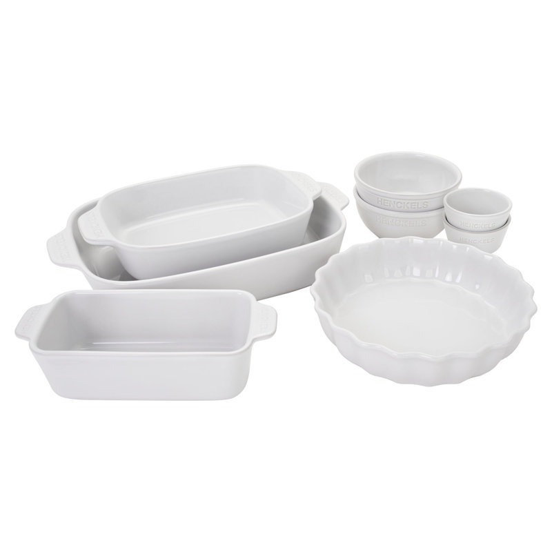 Ceramic 8 Piece Bakeware Set, White