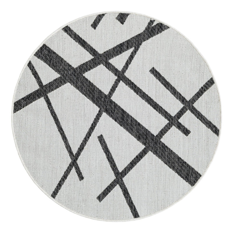 Tapis intérieur / extérieur d'extérieur moderne, Rond 3 pi 3 po