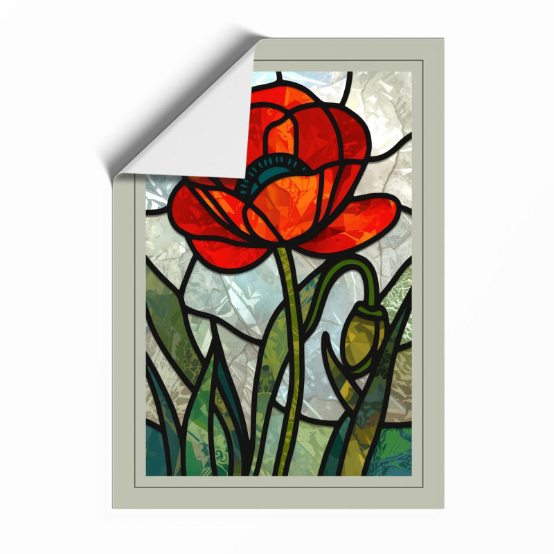 Stained Glass Bloom Botanical - Print, Unframed, A4 - 29.7 x 21.0 cm