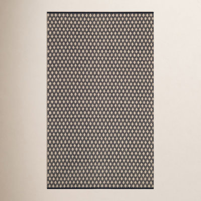 Dainty Diamond Navy/Ivory Handwoven Cotton Rug