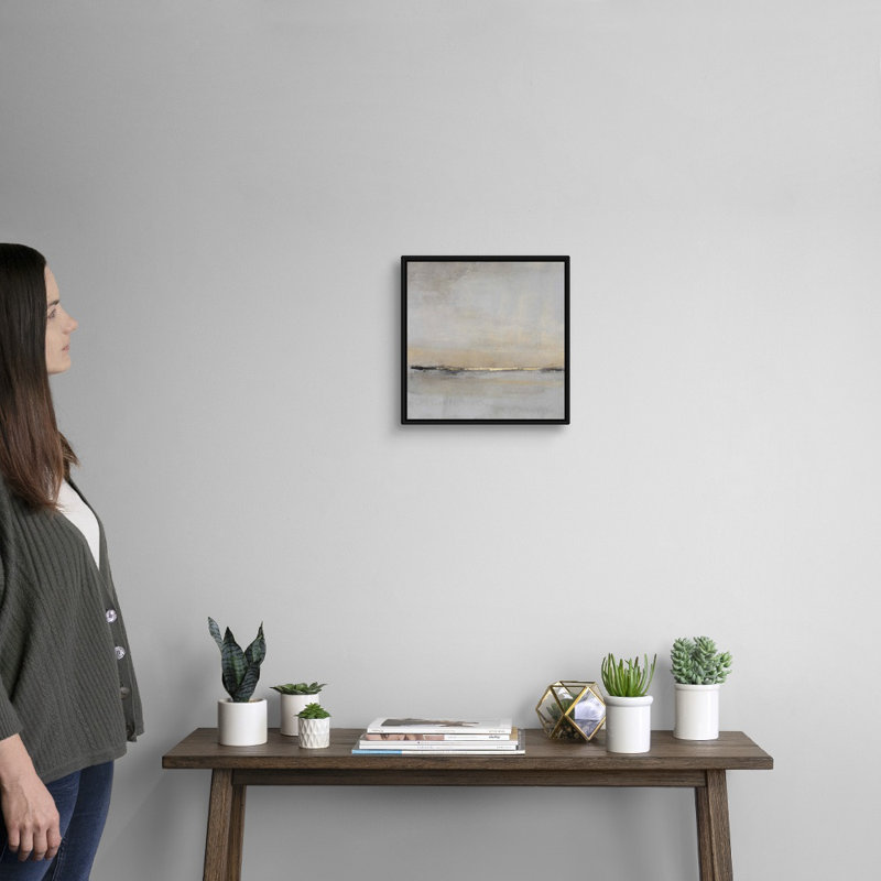 «Horizontal Flow II» par Tim O'Toole - Peinture sur toile, Toile avec cadre photo, H 14 po x l 14 po, Noir