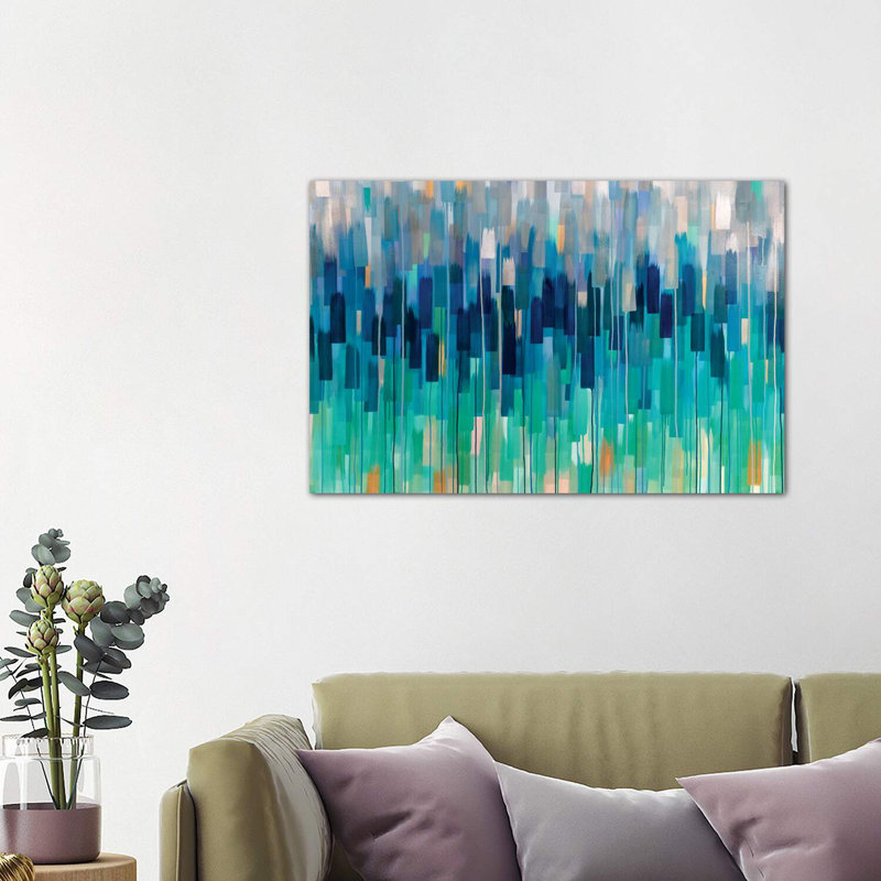 «Sky Lights» par Rashelle Roos - impression d'art graphique, Toile tendue, H 26 po x l 40 po x 1,5 po