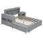 3 Drawers Platform Bed With Nightstand, Bookcase And Cabinet-1830323346