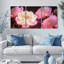 Fleur de pivoine néon, impression sur toile tendue sur toile, ensemble floral moderne (ensemble de 3)-66975226