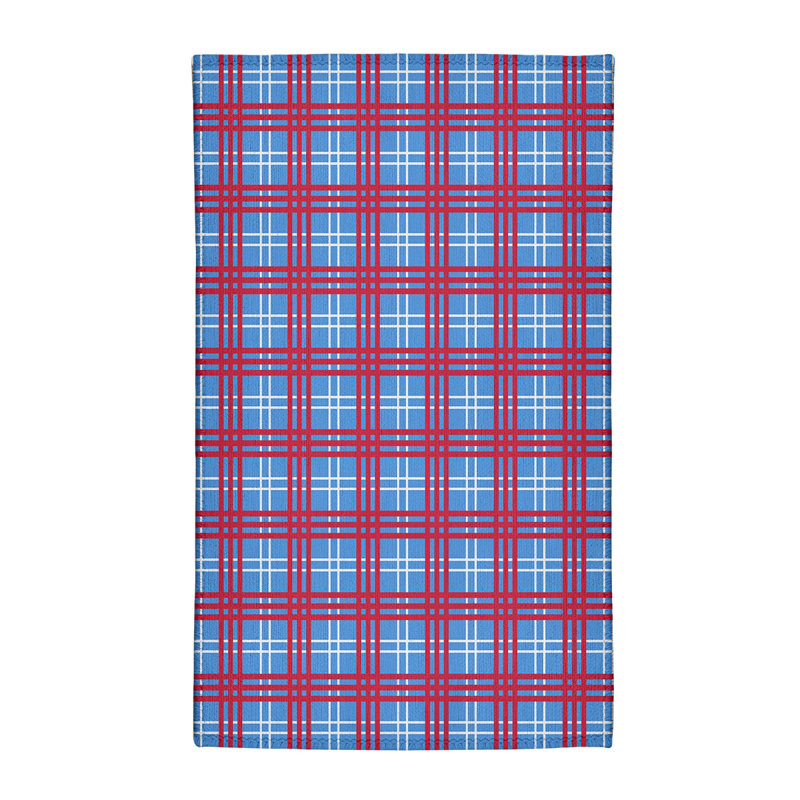 Tapis à carreaux bleu, Rectangle 5 pi x 7 pi
