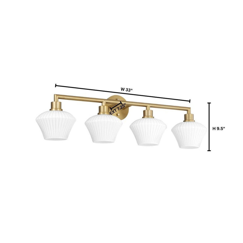 Monsita 4 - Light Vanity Light, Antique Brass