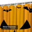 Dessin d'Halloween mignon rideau de douche orange avec 12 crochets-272821118