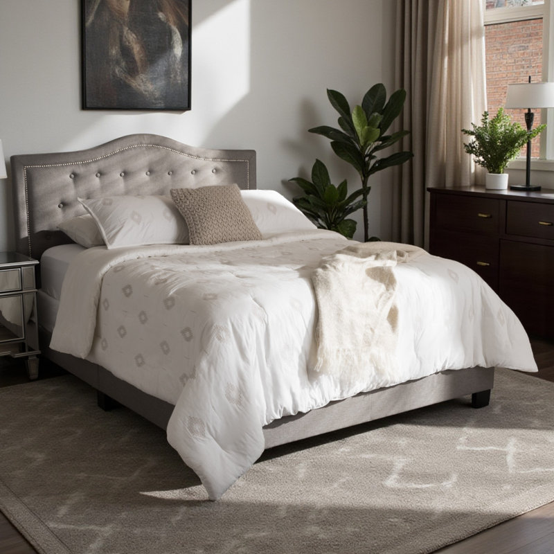 Manthey Upholstered Standard Bed, Full/Double, Gray