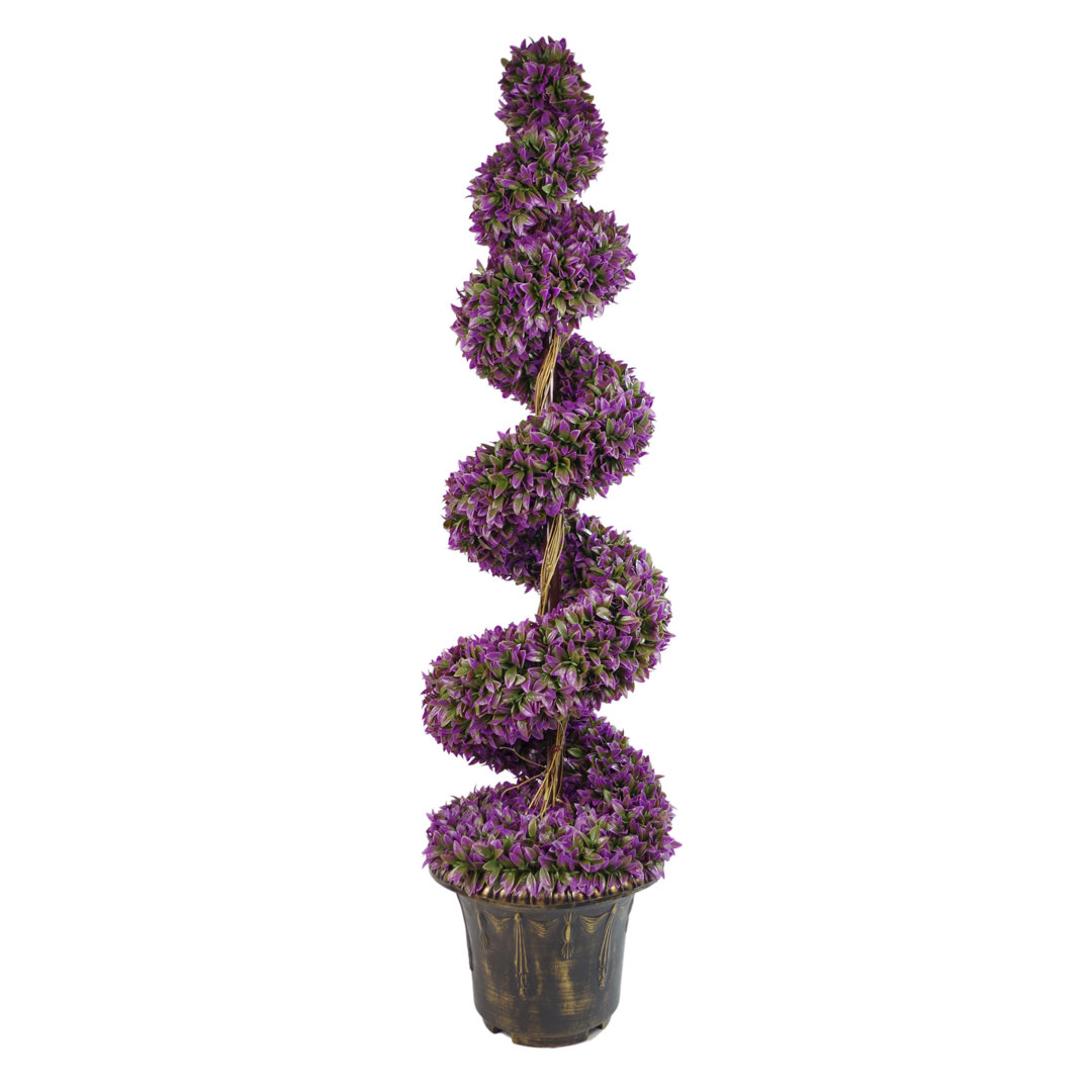 Coloured-Spirals 120cm Faux Boxwood Topiary in Pot Liner