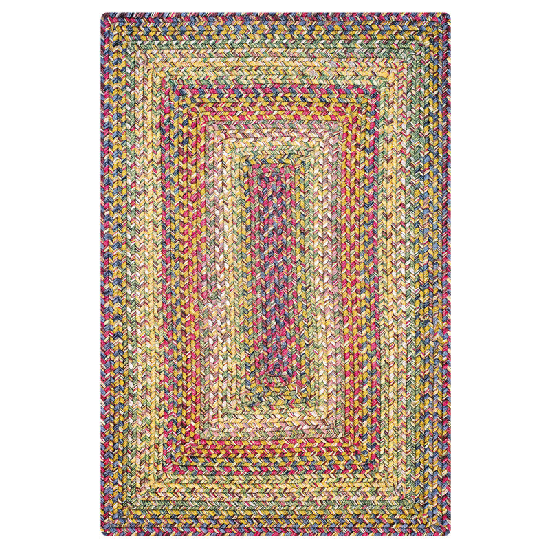  Braided Rug Pet Friendly Washable Indoor/Outdoor Multicolor Country Rug, Rectangle 1'8" x 2'6"