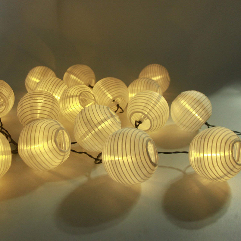 Outdoor 40 - Bulb 393.7'' Solar Powered LED Shaded String Light, Warm White